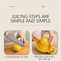 Miniatyrbillede 3 af 6: Manuel Squeezer - Nem at presse, robust citronpresser med håndtryk - Ergonomisk citruspresser & frugtpresser til små appelsiner Lemon Yellow