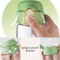 Miniatyrbild 5 av 7: Transparenta glasflaskor, bärbar halmglaskopp med skala, vattenflaska med hög kapacitet för pojkar flickor 360 ml
