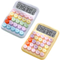 Miniatyrbillede 1 af 8: Bordberegner 2 stk., Farverig Beregner med 12-cifret Display, Standard Funktionsberegner med Store Tastaturknapper