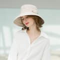 Miniatyrbilde 5 av 6: Solhatt for kvinner One Size Button Decoration-beige