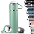 Miniatyrbilde 1 av 5: 500 ml Vakuumflaske, Isolerte Reisekopp med Innebygd Lekkasikkert Lopp og Håndtak, Gjenbrukbare Drikkflasker Holder 12 timer Varmt & Kaldt, Grønn