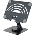 Miniatyrbillede 1 af 4: Tablet Stativ. 360° Rotation Justerbar Tablet Holder, Foldbar Aluminium Desktop iPad Stativ Dock til iPad Pro/Mini/Air, iPhone Black