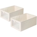 Miniatyrbilde 1 av 6: Foldbar Klesoppbevaringsboks 2-pakning Garderobe Oppbevaringsorganisator Beige Stoffoppbevaringsboks Skuffe for Garderobe Skap Skuffe