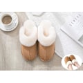 Miniatyrbild 5 av 5: Damtofflor Minnesskum Fluffig Slip-on Hus Mocka Pälsfodrad/Antiskohål, Inomhus & Utomhus