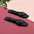 Miniatyrbillede 5 af 6: 4 stk. Sorte Metal Læder Spænder, Læder Lukning Klips Holder Spænde Klips Cardigan Klips til Tøj Tilbehør Sy