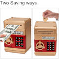 Miniatyrbild 5 av 7: Elektronisk spargris, Mini ATM lösenord sparbössa kontanter mynt sparbössa för barn, tecknad säker bankbox perfekt leksaks gåvor för pojkar flickor Gold