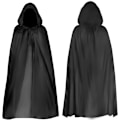 Miniatyrbillede 1 af 5: Halloween Sort Kappe Sort Reaper Kappe Sort Djævel Kappe Cosplay Prom Party Halloween Maskerade Voksen Børns Fancy Kostume (s 180cm)