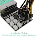 Miniatyrbillede 5 af 5: PCI-e 6-pins Strømadapter Breakout Board Konverter 12V til Ethereum Btc Antminer Miner Mining Server PSU GPU