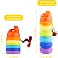 Miniatyrbillede 2 af 5: 500ML Foldbar Vandflaske Udendørs Rejse Sport Silikon Kop Foldbar Design, Nem at Opbevare til Udendørs Klasserum B