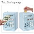 Miniatyrbild 5 av 7: Elektronisk spargris, Mini ATM lösenord pengabänk kontanter mynt sparbössa för barn, tecknad säker bankbox perfekt leksaks gåvor för pojkar flickor Light Blue