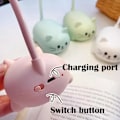 Miniatyrbillede 3 af 4: LED Børnelampe, Mini Kat Bordlampe, Bærbar LED Natlampe, Sød Skrivebordslampe, Foldbar USB Genopladelig Læselampe (Hvid)