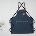 Miniatyrbild 2 av 5: Canvas kockförkläde, professionellt verktygsförkläde, justerbar matlagningslapp, kockförkläde för grillning, hemmakök, restaurang, café Blue