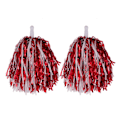 Miniatyrbilde 1 av 5: 2 stk. Cheerleader Pom Poms Metallisk Folie Cheerleader Pom Poms Håndblomster med Håndtak for Sport Red White
