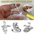 Miniatyrbild 4 av 5: Virka ring Justerbar garnring för virkning Påfågelform Stickning Loop Öppen fingerring för mamma mormor