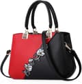 Handväskor fashionabla damhandväskor för damer blommönster crossbody väskor skarvning färg axelväskor Wine Red