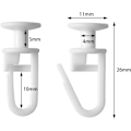 Miniatyrbillede 7 af 8: 100 stk Gardin Glide Glider Skinner Gardin Glide med Foldbare Kroge Gardinskinne Glide Kroge til 11 mm