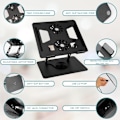 Miniatyrbillede 3 af 6: Justerbar Laptop Stativ til Skrivebord - 360° Drejelig Base, Foldbar Laptop Højder med Køleplader - Ergonomisk Bærbar & Kompatibel