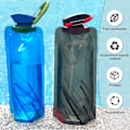 Miniatyrbild 4 av 6: 700 ml stor hopfällbar vattenflaska helt hopfällbar lagerflaska, bärbar vattenflaska för löpning cykling utomhus, 3-pack