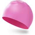 Miniatyrbillede 1 af 7: Svømmehue til mænd og kvinder, voksen svømmehue, behagelig pasform, vandtæt svømmehue, silikone unisex svømmehue Pink