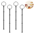 Miniatyrbillede 1 af 4: 4 Sæt 3-lags Kage Stativ Hardware, Lagdelt Bakke Hardware 3-lags Kage Stativ Black