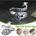 Miniatyrbild 3 av 5: Virka ring Justerbar garnring för virkning Påfågelform Stickning Loop Öppen fingerring för mamma mormor