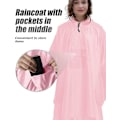 Miniatyrbild 4 av 6: Vattentät poncho för vuxna, återanvändbar regnponcho för vuxna, vattentät poncho, vattentät vuxen, lätt vattentät regnrock för utomhusvandring camping Pink