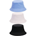 Miniatyrbilde 1 av 5: 3-pak Bomulls Bucket Hat Sommer Solhatt 50 UV Beskyttelse Sol Caps Fiskehatt for Unisex Kvinner Menn Utendørs Sport Vandring Camping Reise