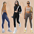 Miniatyrbild 2 av 5: Svarta leggings för kvinnor Mjuka leggings med hög midja och magkontroll Leggings för sport Träning Gym Löpning Yoga Byxor XL