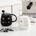 Miniatyrbilde 3 av 5: Svart Katt Krus, Søt Kitty Keramisk Kaffe Krus med Rustfritt Stål Skje, Nyhet Kaffe Krus Kopp for Katt Elskere Kvinner Jenter