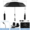 Miniatyrbillede 2 af 7: Universal Barnevogn Parasol 360° Justerbar Stroller Parasol UPF 50+ Solbeskyttelse Stroller Parasol med Justerbar Klemme Black