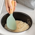 Pikkukuva 8 / 8: Seisovat riisilusikka puukahvalla, riisi-, peruna- ja ruokailuväline, lasta, pystysuora riisilusikka, keittiövälineet