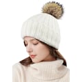 Miniatyrbilde 5 av 5: Beanie-luer for kvinner, vinterluer for damer, termiske varme vinterluer for kvinner utendørs sport med avtakbar pompom