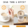 Miniatyrbild 2 av 7: Uppladdningsbar självomrörande mugg, 380ML automatisk magnetisk omrörningsmugg för kaffe, självblandande kaffemugg, magnetisk omrörningskopp White Rechargeable