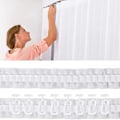 Miniatyrbillede 6 af 8: 100 stk Gardin Glide Glider Skinner Gardin Glide med Foldbare Kroge Gardinskinne Glide Kroge til 11 mm