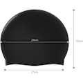Miniatyrbillede 4 af 7: Svømmehue til mænd og kvinder, voksen svømmehue, behagelig pasform, vandtæt svømmehue, silikone unisex svømmehue Black