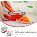 Miniatyrbilde 4 av 5: Osteskriver To-Siders Grønnsaks Slicer Rustfritt Stål Potet Rivjern med Beholder Bruk for Gulrøtter Agurker (Rød)