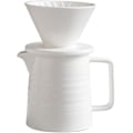 Miniatyrbillede 1 af 5: Hæld-over Kaffe Brygger Sæt, Premium Keramisk V60 Drypper Og Dekanter, 1-2 Kopper Hjemmefilter Kaffe Brygger (hvid)