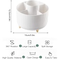 Miniatyrbillede 3 af 5: 360° Drejelig Makeup-Organiser Makeup-Pens Holder med 5 Rum til Kommode Soveværelse Badeværelse Kontor White