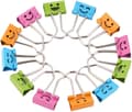 19 mm Mini Binder Clips Smiley Gemklämmor Blandade Färger, 40-pack
