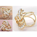 Miniatyrbild 3 av 6: Elegant Modern Enkel Design Dam Triple-Ring Diamante Metallic Silke Scarves Clip Scarf Ring Chiffon Spänne Silver