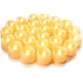Miniatyrbillede 1 af 8: Batteridrevne Teelys, Flammeløse Flimrende Teelys, 200+ Timer Falske Elektriske LED-Lys Teelys til Votiv 24 Pcs Warm White