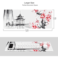 Miniatyrbillede 3 af 4: Gaming Mouse Pad XL Japansk Maleri Kirsebærblomst Udvidet Stor Mouse Pad Langt Skrivebordsunderlag med Syet Kanter 800x300x2mm