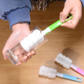 Miniatyrbillede 3 af 8: Husholdning lang svamp kop børste Multifunktionel vandflaske børste til glas kop Blue