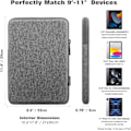 Miniatyrbilde 2 av 8: 9-11 tommers nettbrett-hylseveske som passer til nye 11-tommers iPad Pro M4/iPad Air M2 2024, iPad Air 5/4/3 10,9\"/10,5\", iPad Pro Light Gray