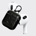 Miniatyrbild 4 av 4: Läderfodral för AirPods 1 & 2, PU-läder Stötsäkert skyddande fodral med anti-förlorad krok nyckelring Kompatibel med Airpods