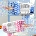 Miniatyrbild 5 av 8: Bubbelblåsare 36 hål Elektrisk bubbelpistol leksak med lampor Bärbar fläkt Automatisk bubbelmaskin Sommar utomhusleksak Present till barn