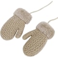 Miniatyrbilde 3 av 4: Magiske strekkvotter for småbarn, tykt plysjfor, vinterbabyjenter og gutter strikkede votter varme fluffy fullfinger votter kaldt vær skivotter for 0-6 år