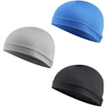 Miniatyrbilde 1 av 6: 3 stk Løpehette Pustende Hodeskallehette Hard Hat Liner Kjølehette Skullies Beanies Caps for Løping Sykling Passform