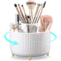Miniatyrbillede 2 af 5: 360° Drejelig Makeup-Organiser Makeup-Pens Holder med 5 Rum til Kommode Soveværelse Badeværelse Kontor White