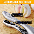 Miniatyrbillede 3 af 4: 2 i 1 Hvidløgspresse Skærer Rustfrit Stål Skaller Squeezer Knuser Hakker Masher Presser Rocker